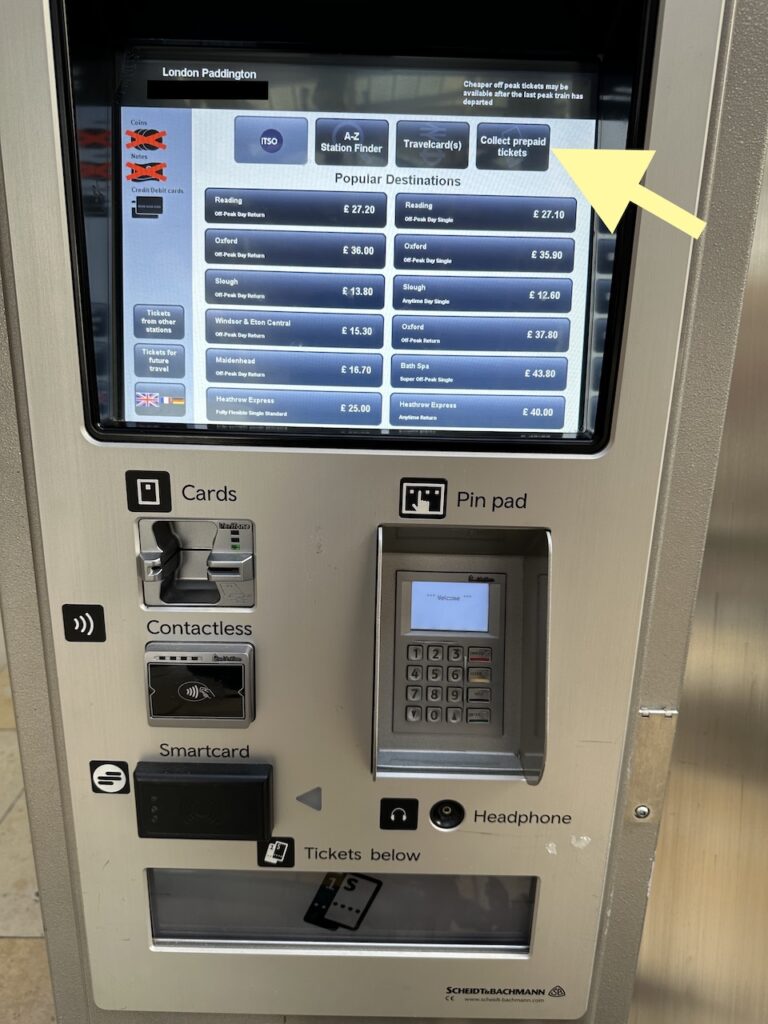 Collect your bike tickets from a ticket machine.
