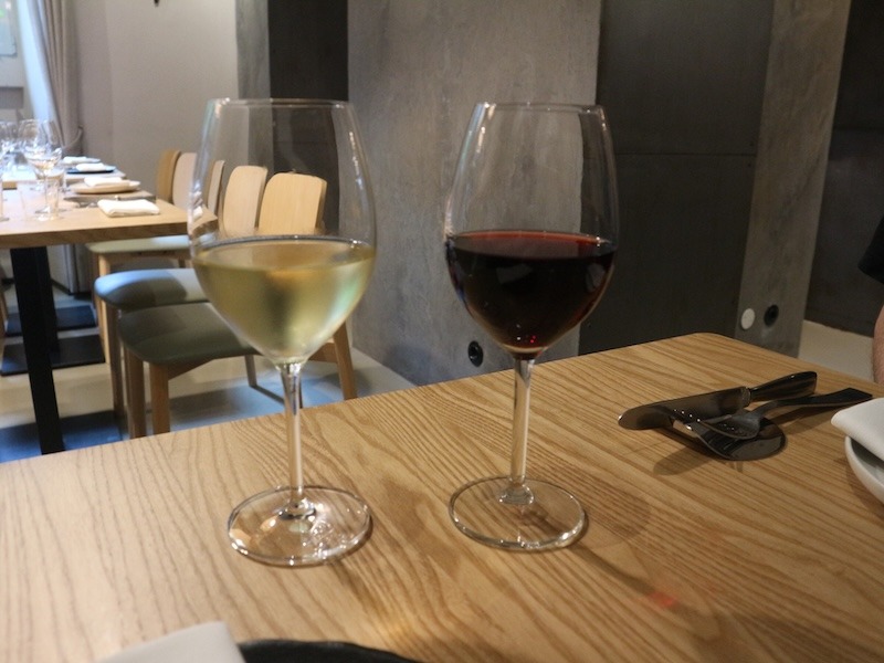 Wine at Risus restaurant in Milan.